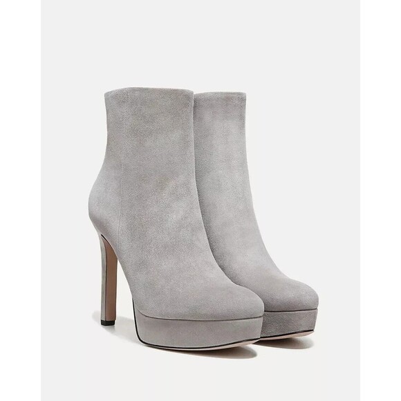 Veronica Beard Dali Women Platform Bootie Gray Suede Stiletto Heel Boots SZ 11 - Picture 1 of 14